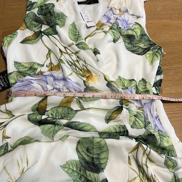 NEW WHBM Floral Sleeveless Ruched midi Dress size 10 - Picture 10 of 14